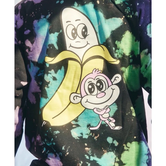 Bananas Monkey 2 DYE 4 Men's Hoodie Ac family Heavyweight Black - Picture 4 of 6